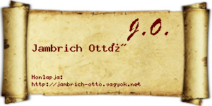 Jambrich Ottó névjegykártya